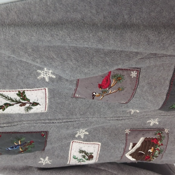 Croft & Barrow Sz PM Gray Full Zip Long Sleeve Embroidered Winter Fleece Top - Picture 7 of 8